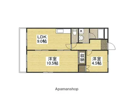 シティハイツ清水(2LDK/5階)の間取り写真