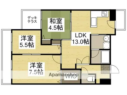 ラクール庭瀬(3LDK/2階)の間取り写真