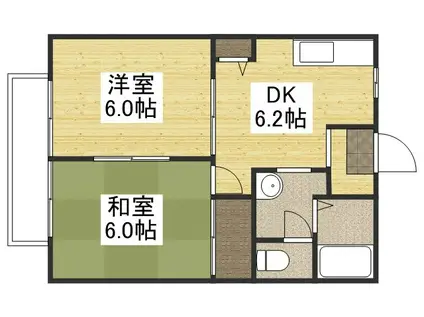 ハイツマーベリック(2DK/2階)の間取り写真