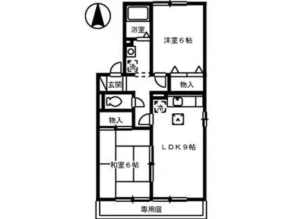 プレザント芳泉(2DK/1階)の間取り写真