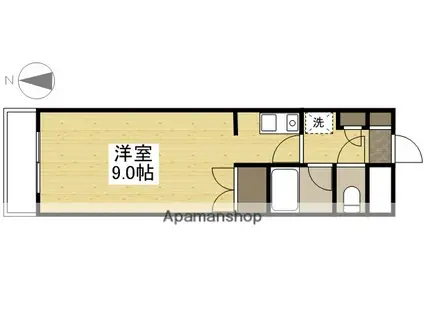 プランドール内山下(1K/8階)の間取り写真