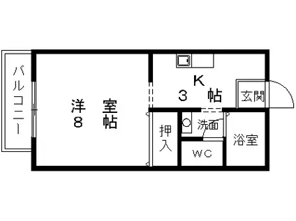 生坂サンプラザ(ワンルーム/1階)の間取り写真