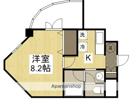 ルシェール(1K/6階)の間取り写真