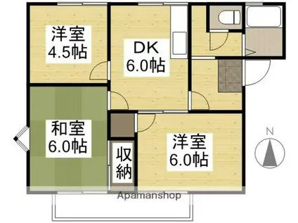 フレグランスラフォーレ(3DK/2階)の間取り写真