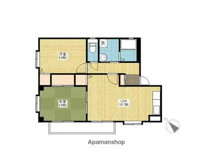 フォブールソレイユ(2LDK/2階)の間取り写真