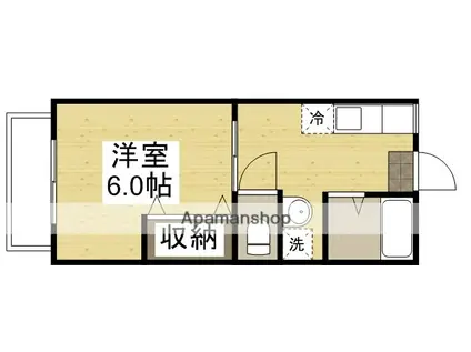 グリーンヒルズF棟(1K/2階)の間取り写真