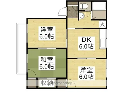 サンコーポ小野C棟(3DK/2階)の間取り写真