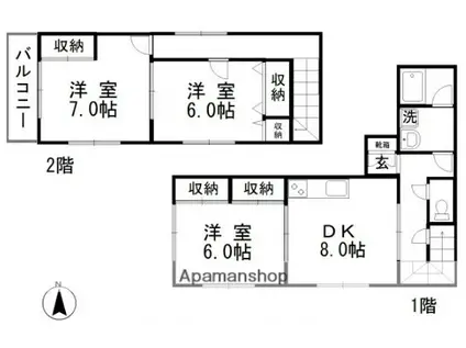 メゾウッド中原(3DK)の間取り写真