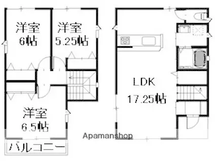 水島臨海鉄道 弥生駅 徒歩31分 2階建 築17年(3LDK)の間取り写真