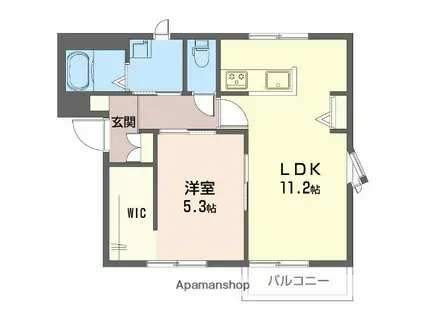 フレグランスASKA C棟(1LDK/1階)の間取り写真