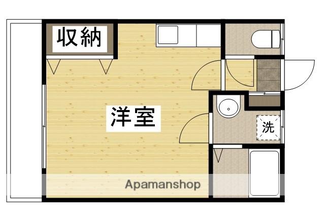 りんごの木Ⅰ棟(ワンルーム/2階)の間取り写真