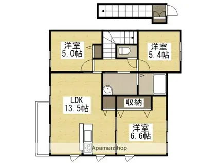 プレインパインB(3LDK/2階)の間取り写真