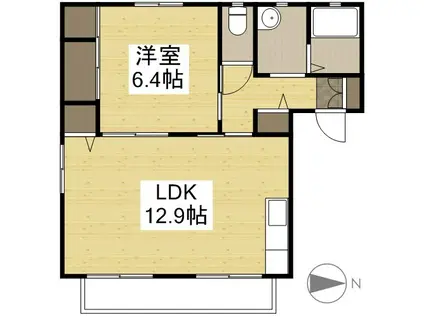 フォーラム96C棟(1LDK/2階)の間取り写真