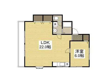 ファーレンハイト5(1LDK/2階)の間取り写真