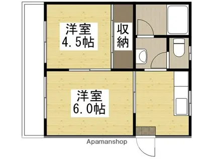 山長ビルB棟(2K/4階)の間取り写真