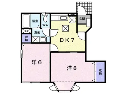 ラフレシールMIZUKI B棟(2DK/1階)の間取り写真