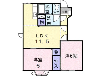 ソレアード(2LDK/1階)の間取り写真