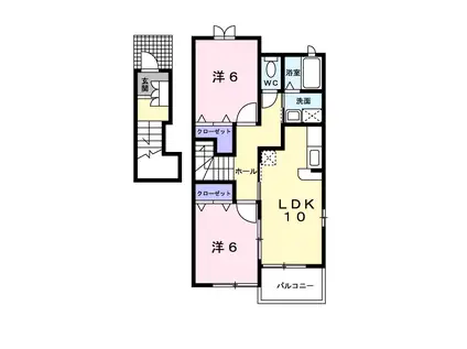 水島臨海鉄道 西富井駅 徒歩11分 2階建 築19年(2LDK/2階)の間取り写真