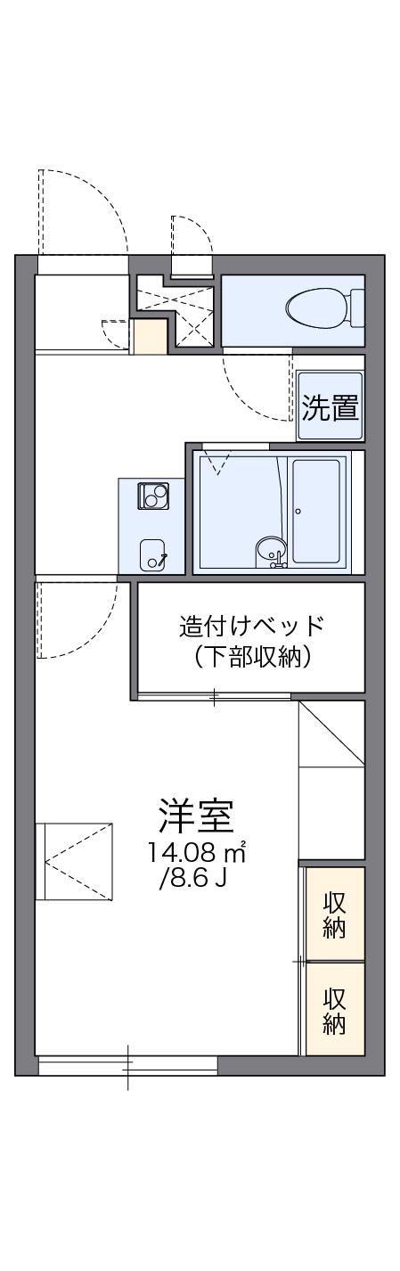 レオパレス倉敷川入(1K/1階)の間取り写真
