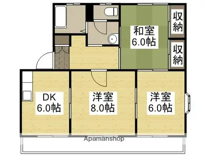 マンションみやび(3DK/1階)の間取り写真