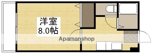 シャンポール1(1K/2階)の間取り写真
