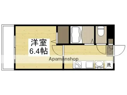 プリマローズ日ノ出町(1K/1階)の間取り写真