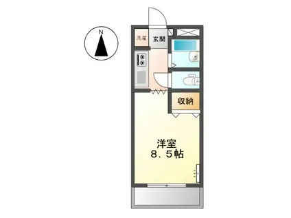 グランチェスタⅡ(1K/1階)の間取り写真