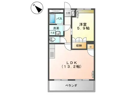 ドリームウイング(1LDK/2階)の間取り写真