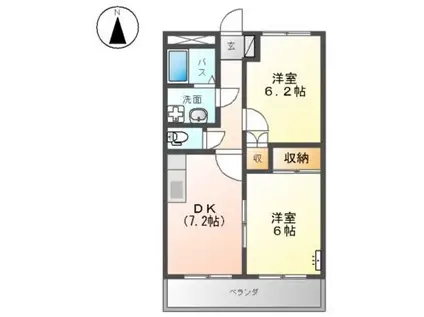 グーズベリー(2DK/1階)の間取り写真