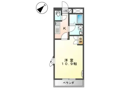 コンフォール(1K/2階)の間取り写真