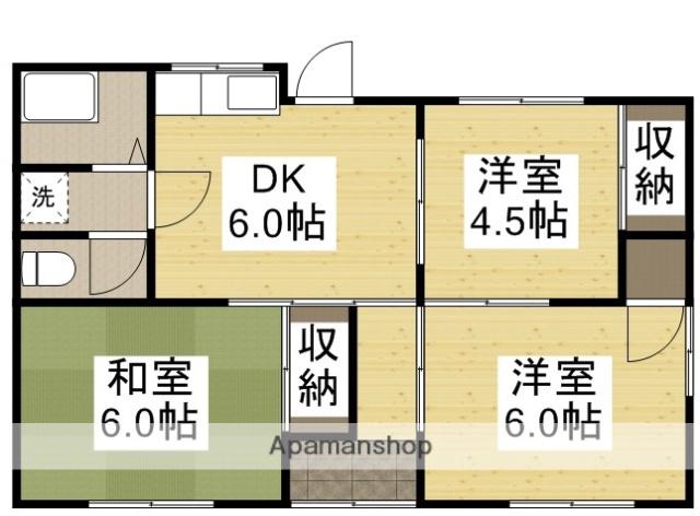 水島臨海鉄道 水島駅 徒歩20分 1階建 築41年(3DK)の間取り写真