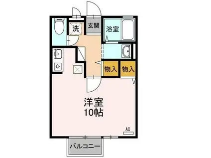 フォンテーヌ アイ(ワンルーム/1階)の間取り写真