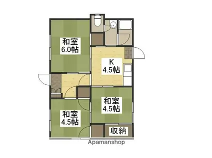 水島臨海鉄道 西富井駅 徒歩24分 1階建 築52年(3K)の間取り写真