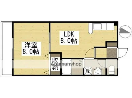 エスポワールK&K(1LDK/2階)の間取り写真