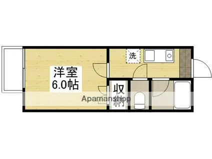 パルシティー長尾(1K/2階)の間取り写真