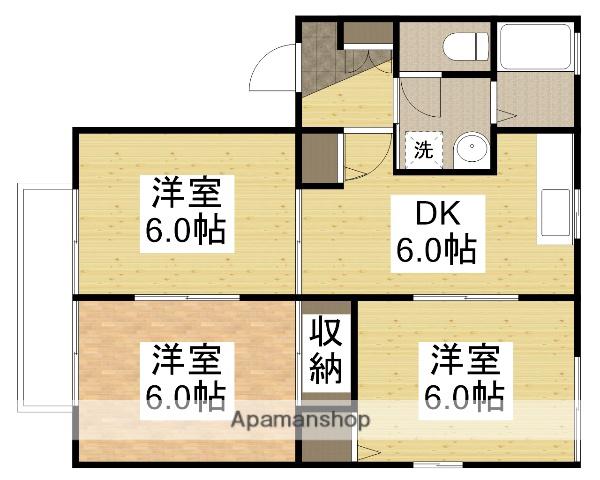 うわなりグリーンコーポ C棟(3DK/1階)の間取り写真