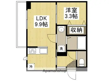 フォルティス四十瀬(1LDK/1階)の間取り写真