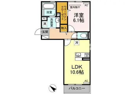 サンハートピア(1LDK/3階)の間取り写真