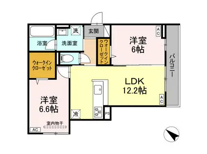 VIA-GRANDE(2LDK/3階)の間取り写真