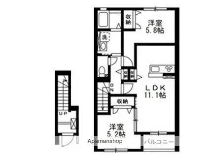リバーテラスイヴ(2LDK/2階)の間取り写真