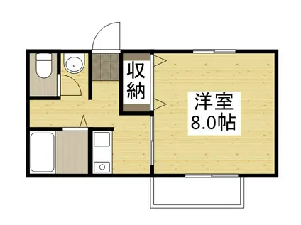 ドミール小野(1K/2階)の間取り写真