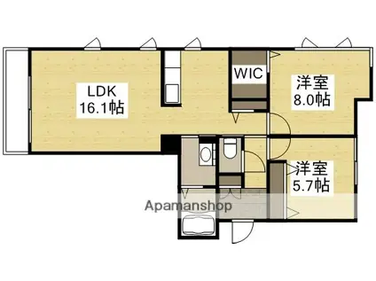 プレミアス Ⅴ(2LDK/3階)の間取り写真