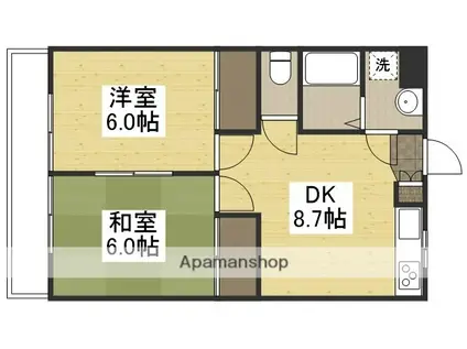 平松マンション(2DK/3階)の間取り写真