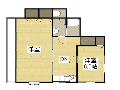 ファーレンハイトⅡ(2DK/2階)の間取り写真