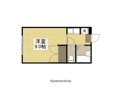 宇野線 久々原駅 徒歩11分 2階建 築30年(1K/1階)の間取り写真
