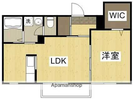 ハピネス中畝A棟(1LDK/1階)の間取り写真