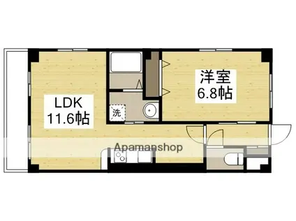 グローリー琴浦(1LDK/3階)の間取り写真