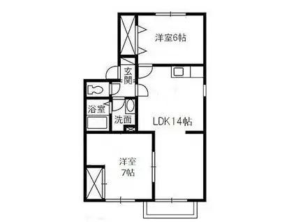カーサ・ティエラⅢ(2LDK/2階)の間取り写真