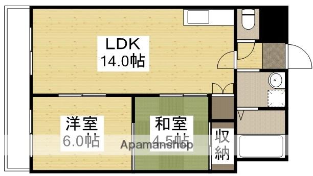 アークハイツ倉敷(2LDK/5階)の間取り写真