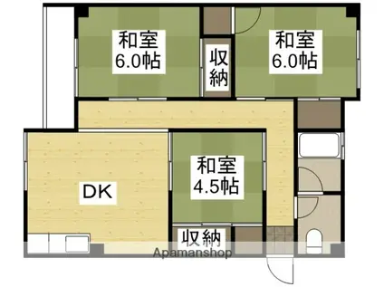 サニーセブンビル(3DK/5階)の間取り写真